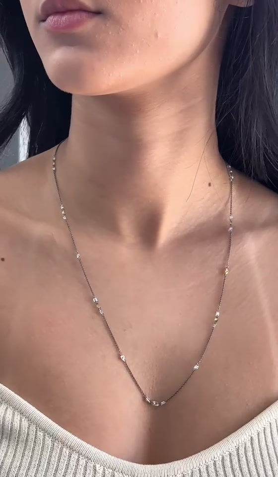 Thumbnail: White Gold Chain with White & Yellow Diamonds 3.04 cts.