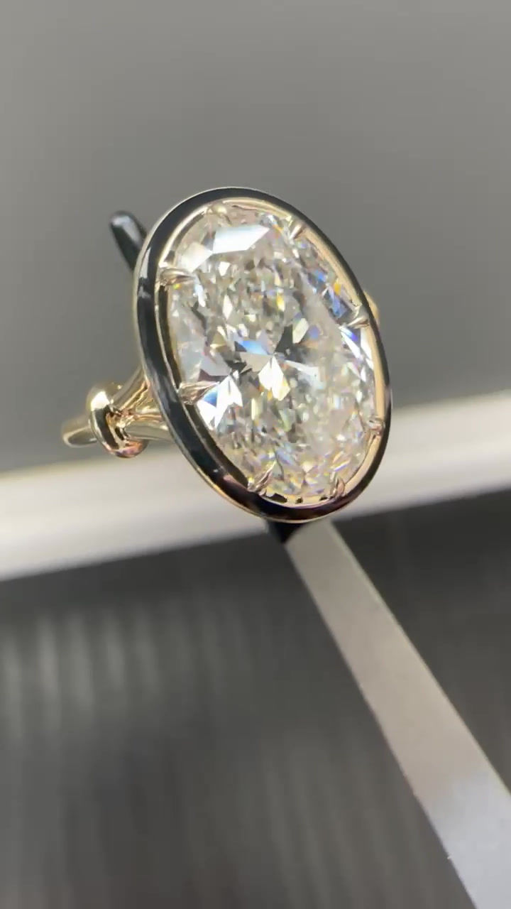 Thumbnail: Lab-Grown Oval Diamond Solitaire Engagement Ring 6 cts.