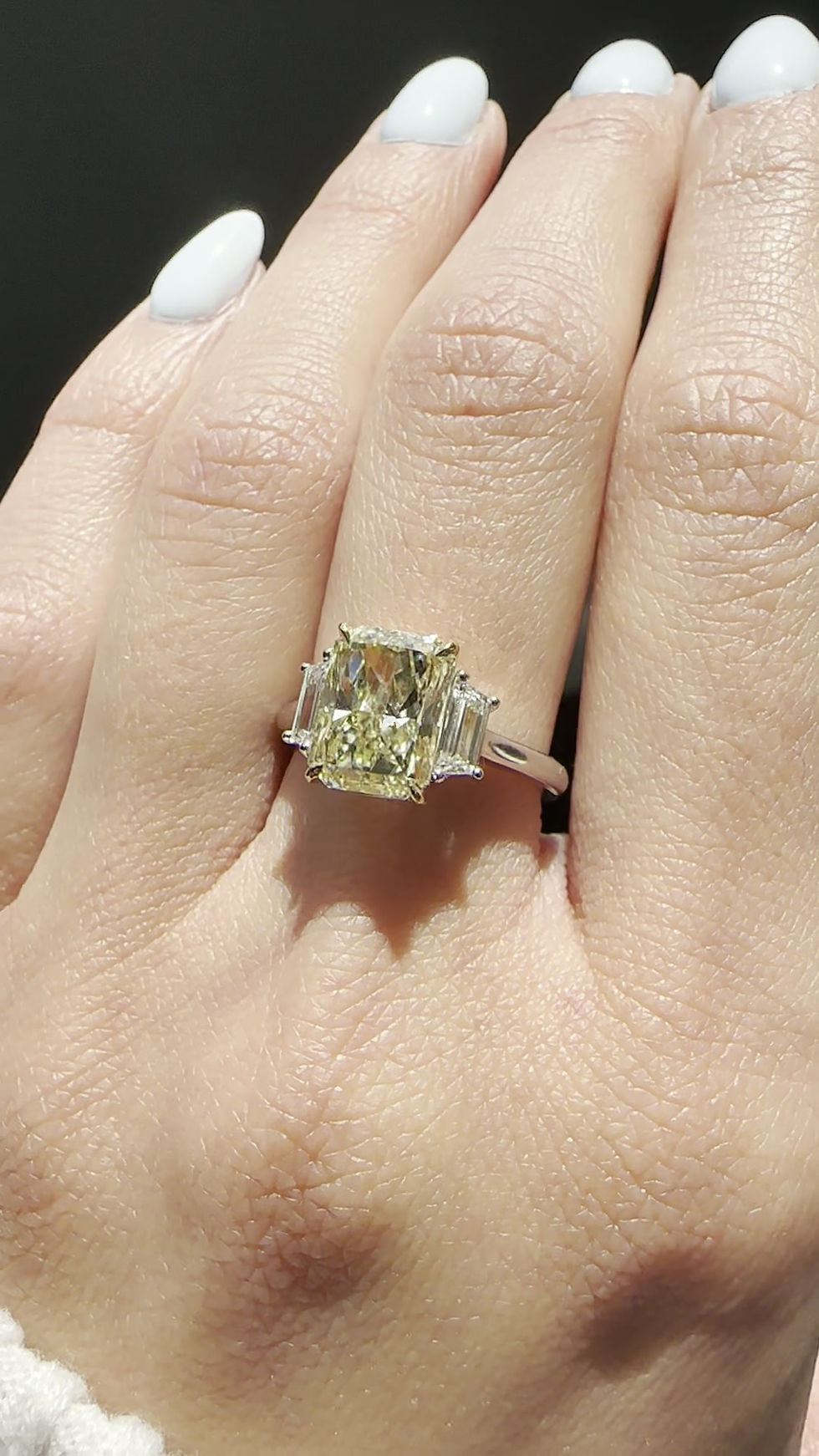 Thumbnail: 3-Stone Yellow Diamond Engagement Ring 3.57 ct.