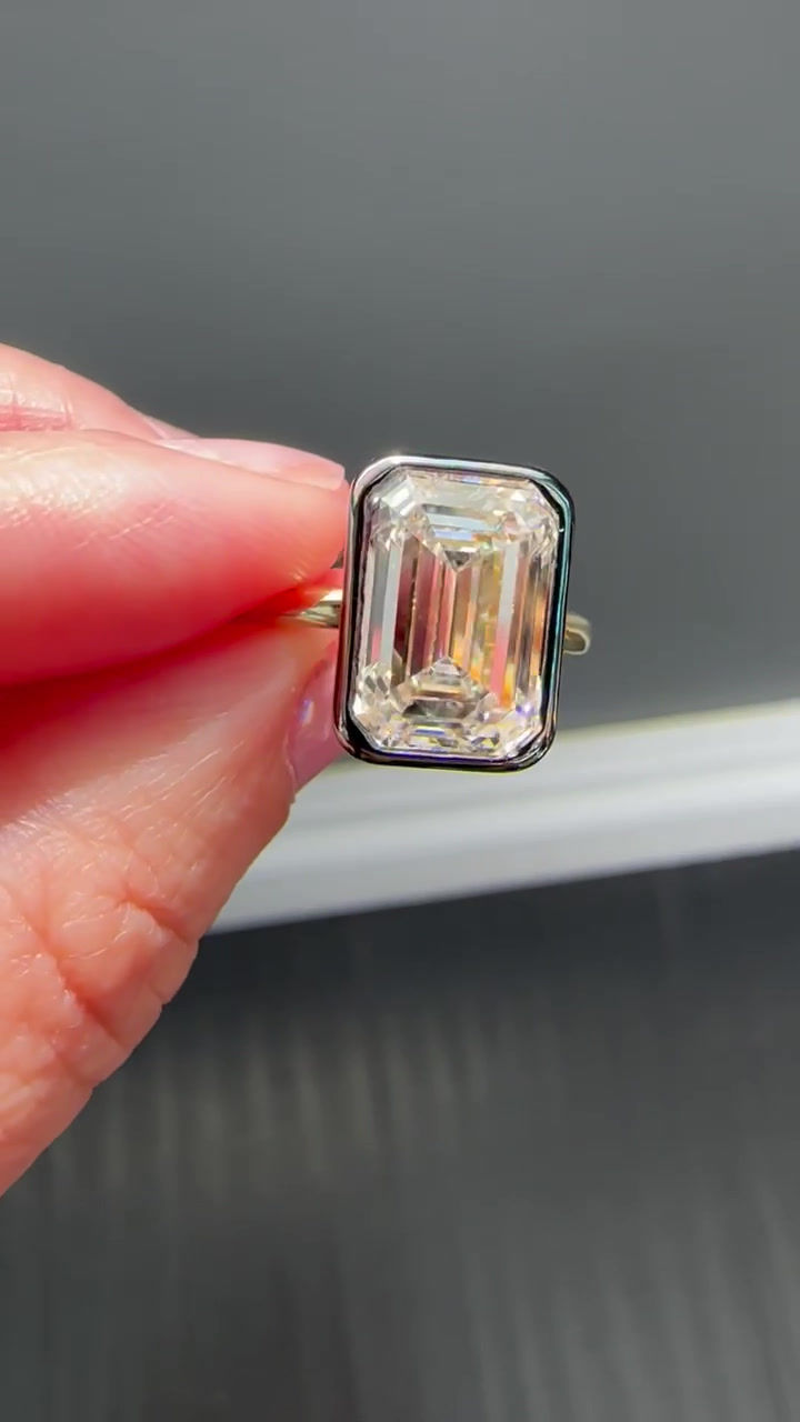 Thumbnail: Lab-Grown Emerald-Cut Engagement Ring 5 cts.