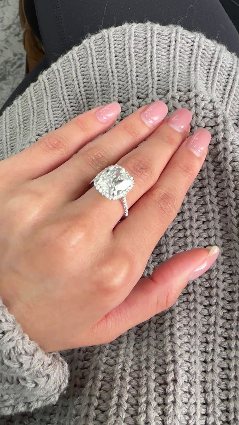 Thumbnail: Cushion Diamond Engagement Ring 5.97 cts.