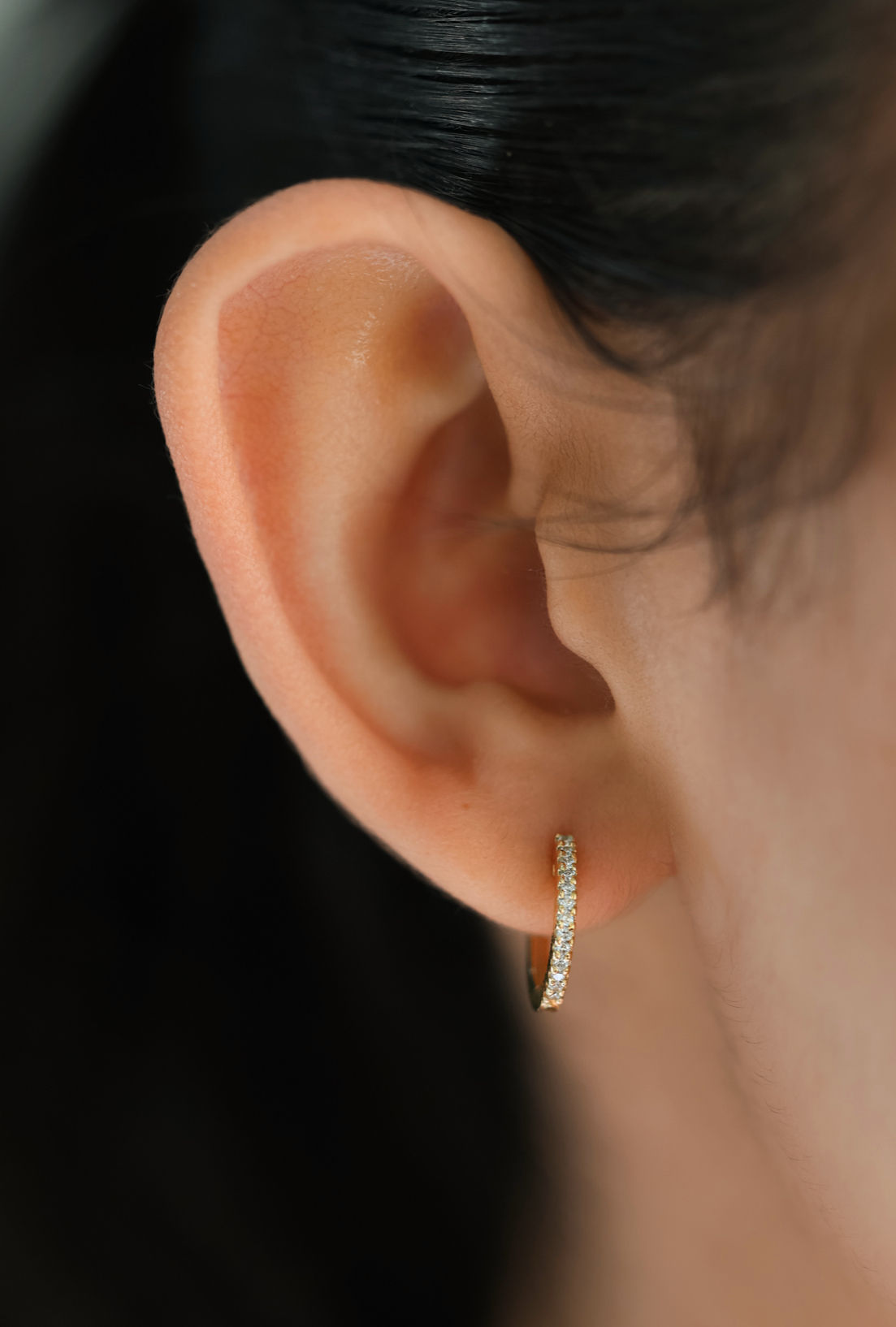 Yellow Gold Diamond Huggies 0.30 cts.