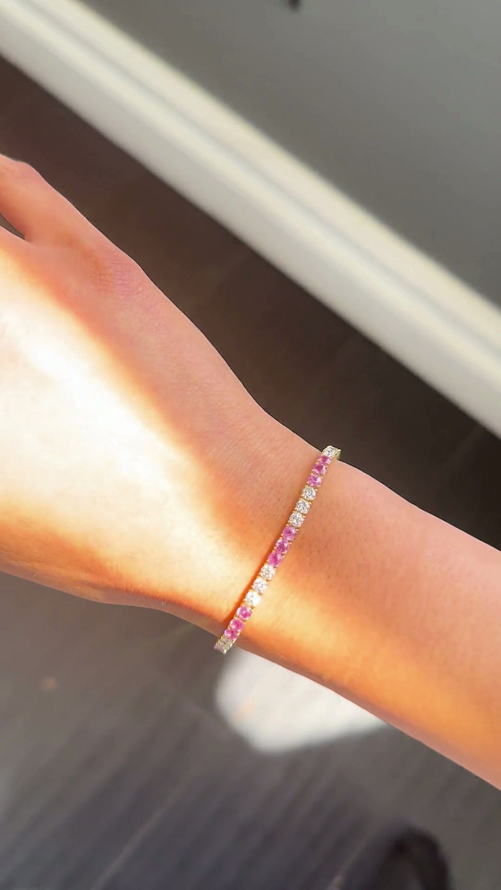Thumbnail: Classic Diamond & Pink Sapphire Bracelet