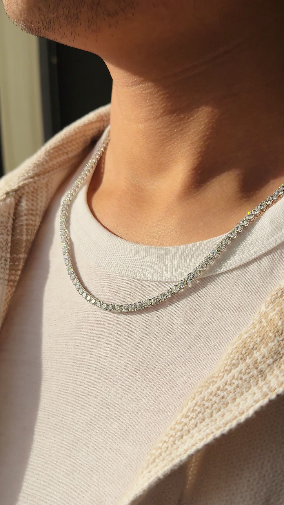 Thumbnail: Lab-Grown Men's Tennis Necklace 30.69 ct.