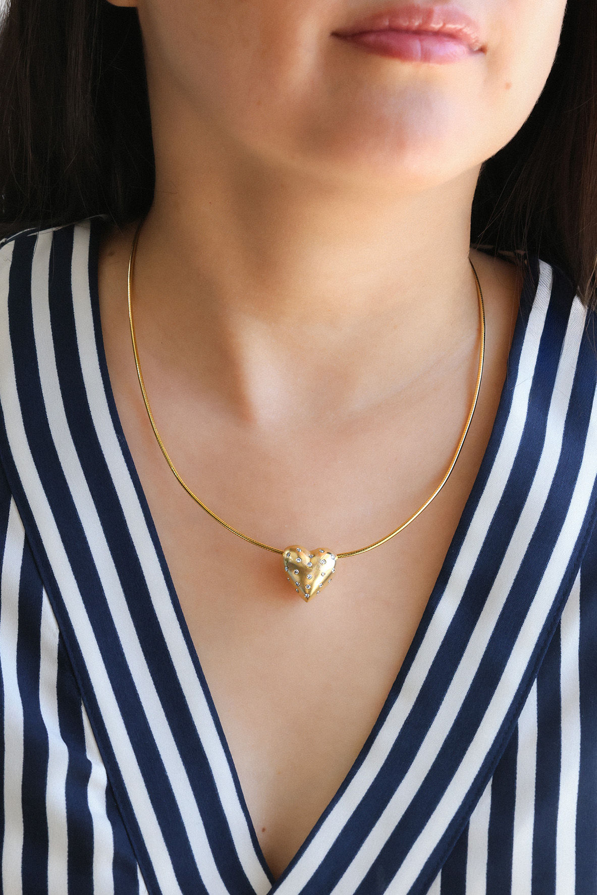 Yellow Gold Diamond Heart Pendant 0.50 cts.