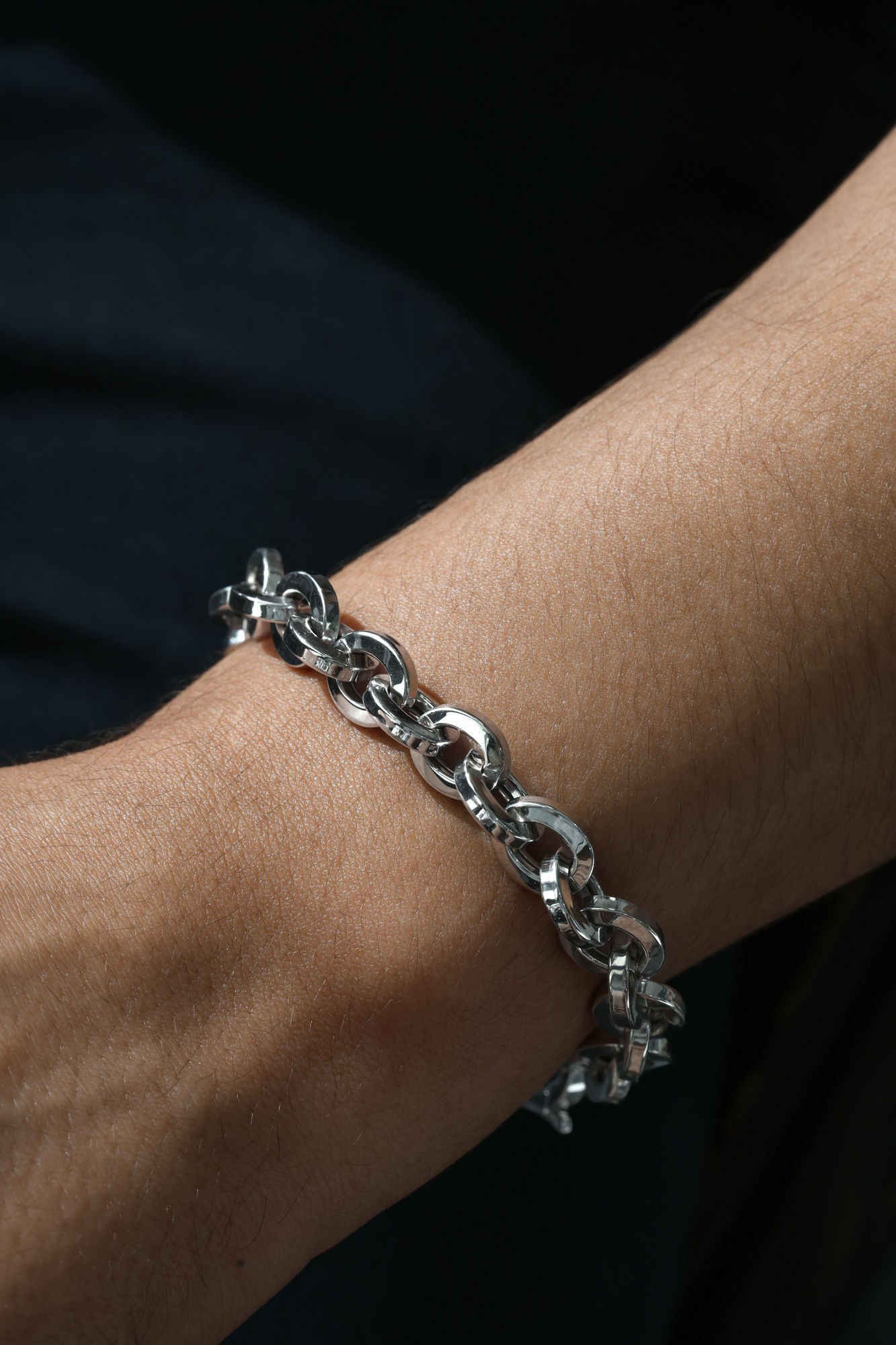 White Gold Link Chain Bracelet