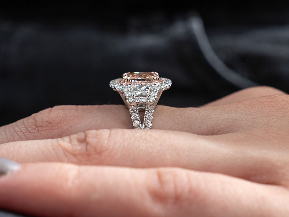 Thumbnail: Fancy Pink Cushion-Cut Engagement Ring 3.34 cts.