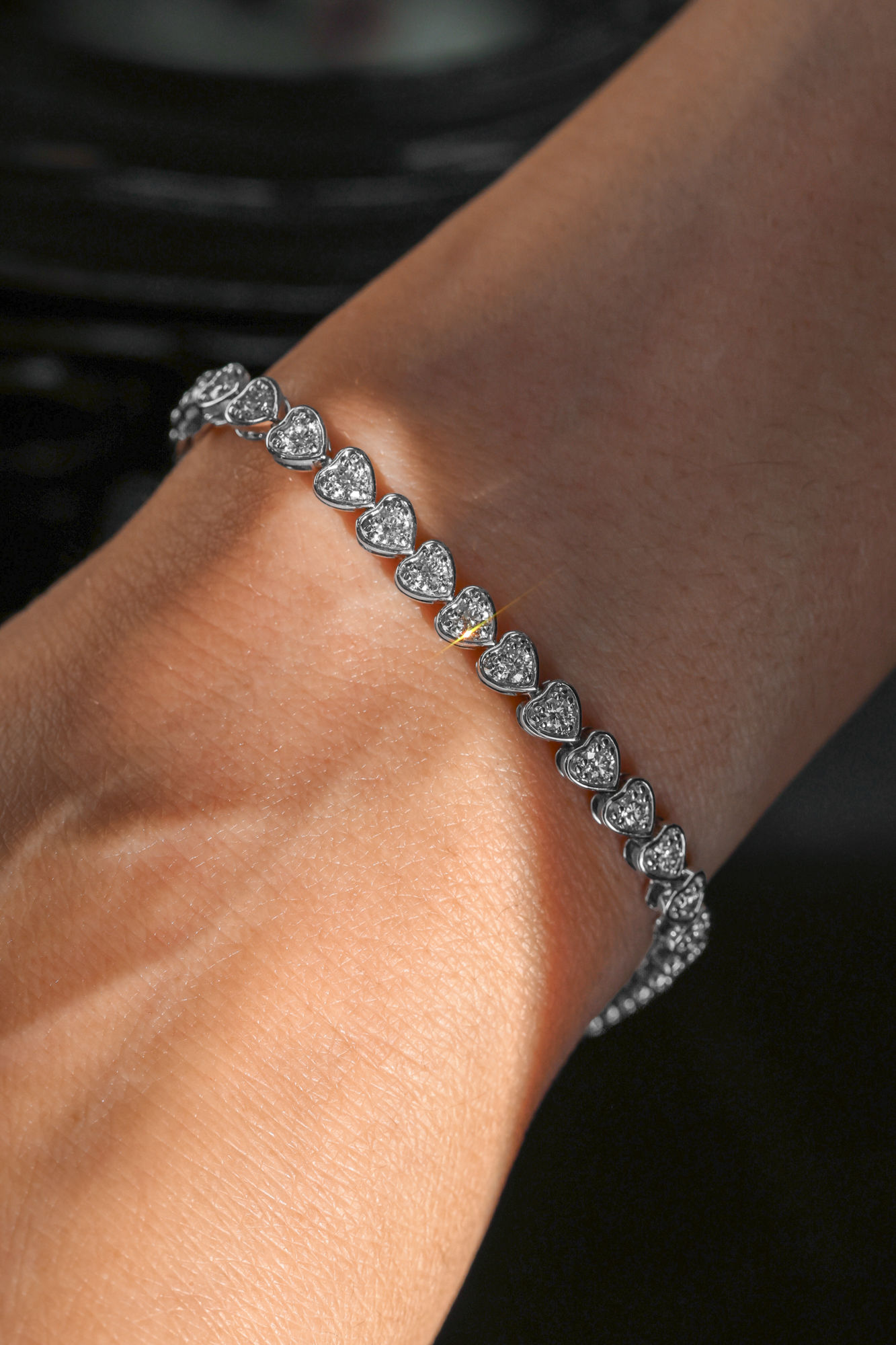 Heart Shape Diamond Tennis Bracelet 2.38 cts.