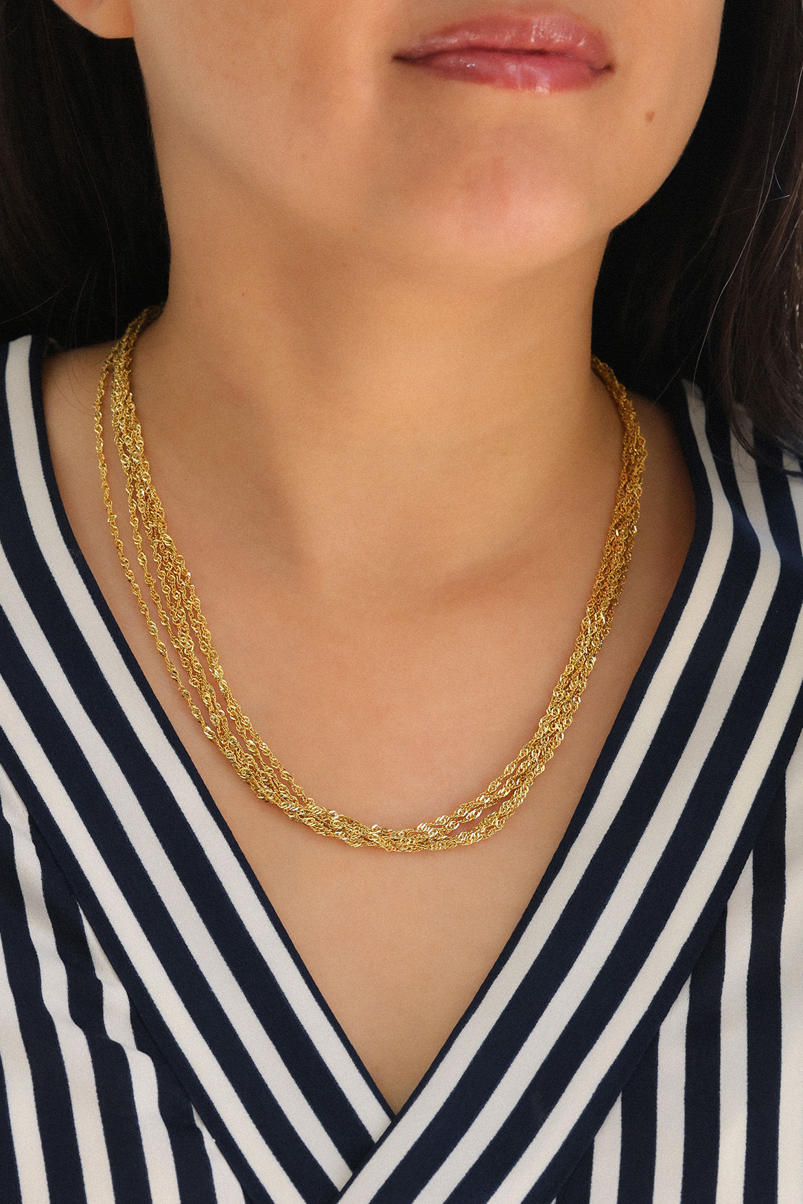Yellow Gold Layered Mesh Chain