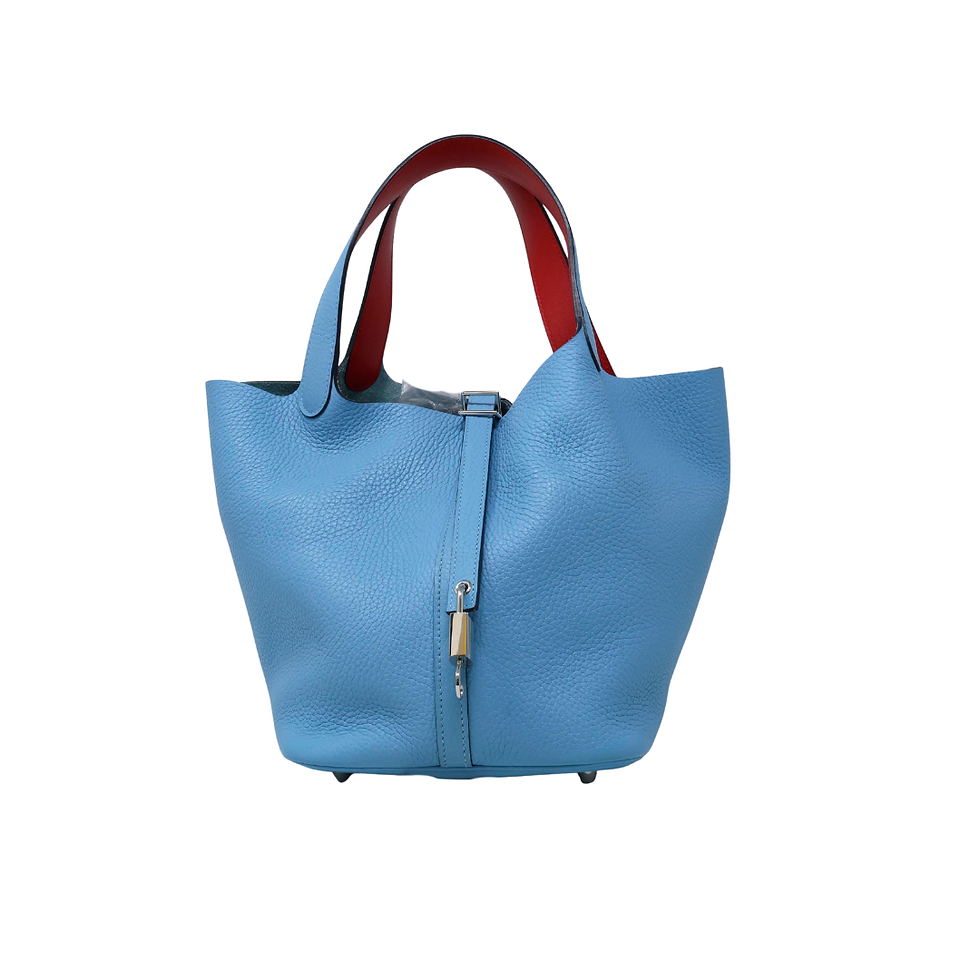 Thumbnail: Hermes Picotin Lock MM Eclat Taurillon Clemence Blue Frida & Rose