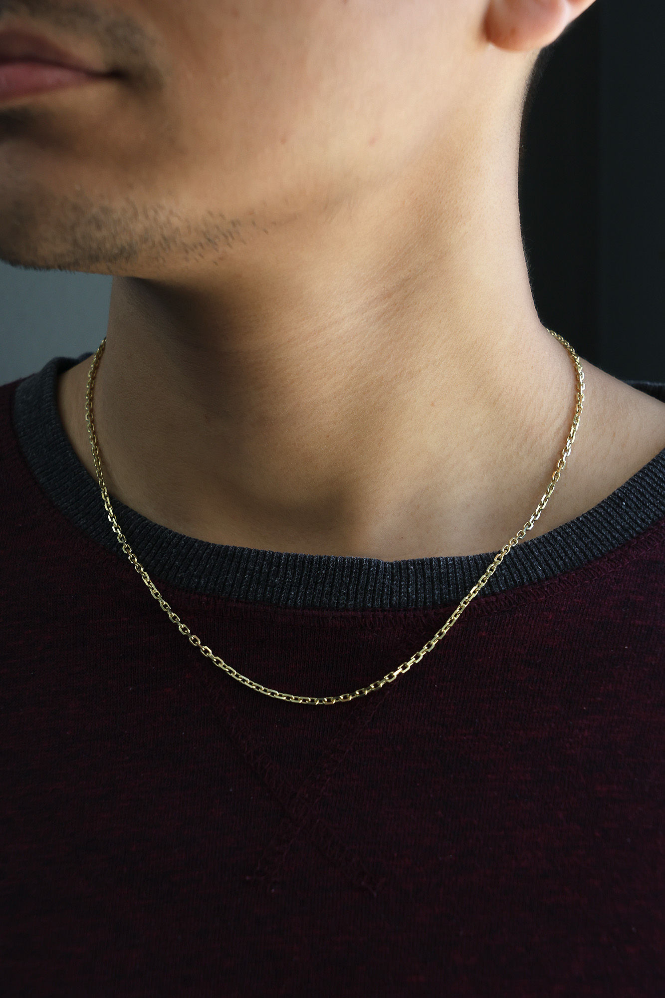 Thin Yellow Gold Link Chain 20 inches