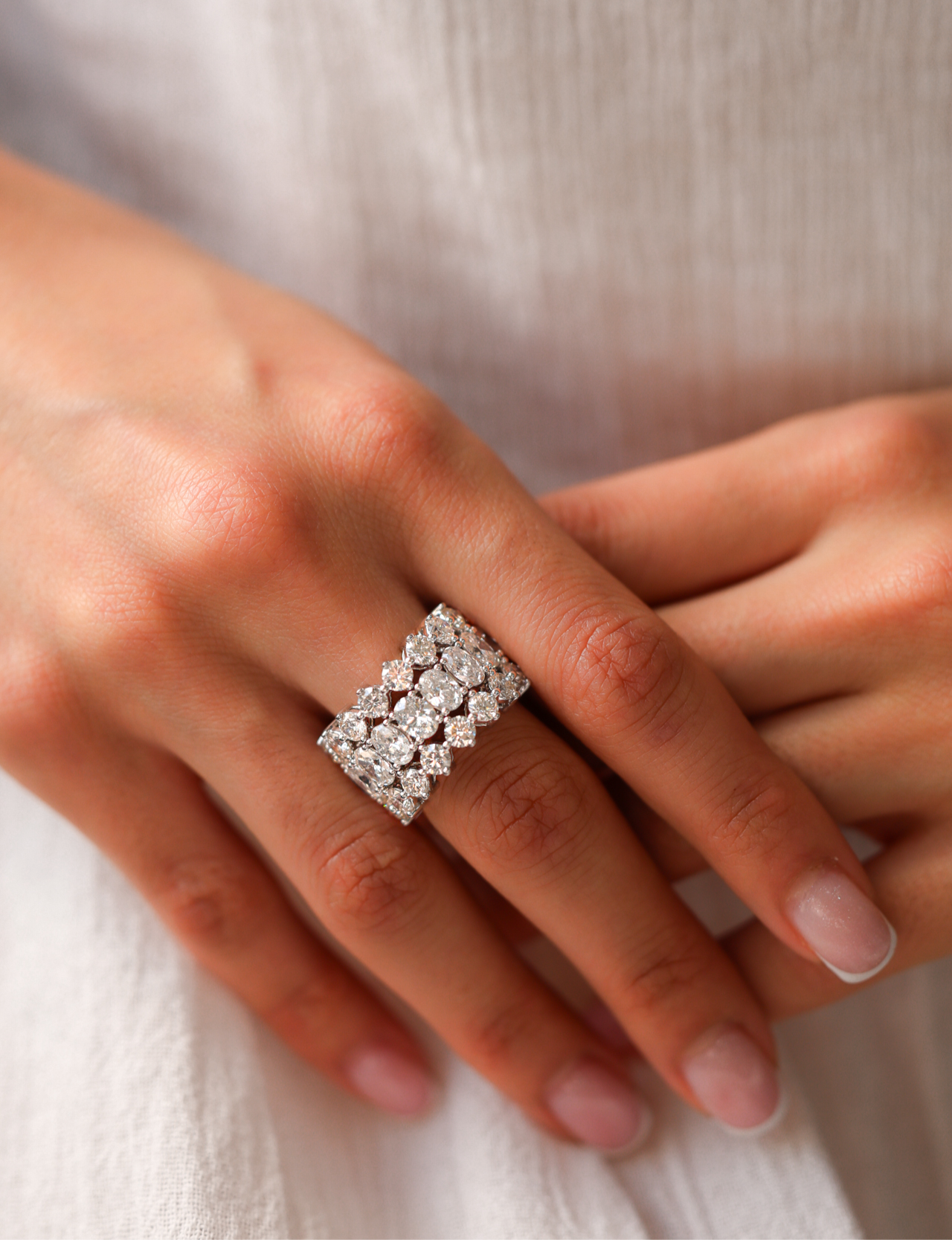 Three Row Eternity Band 12.36 cts.