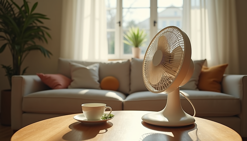 cup of tea and a fan