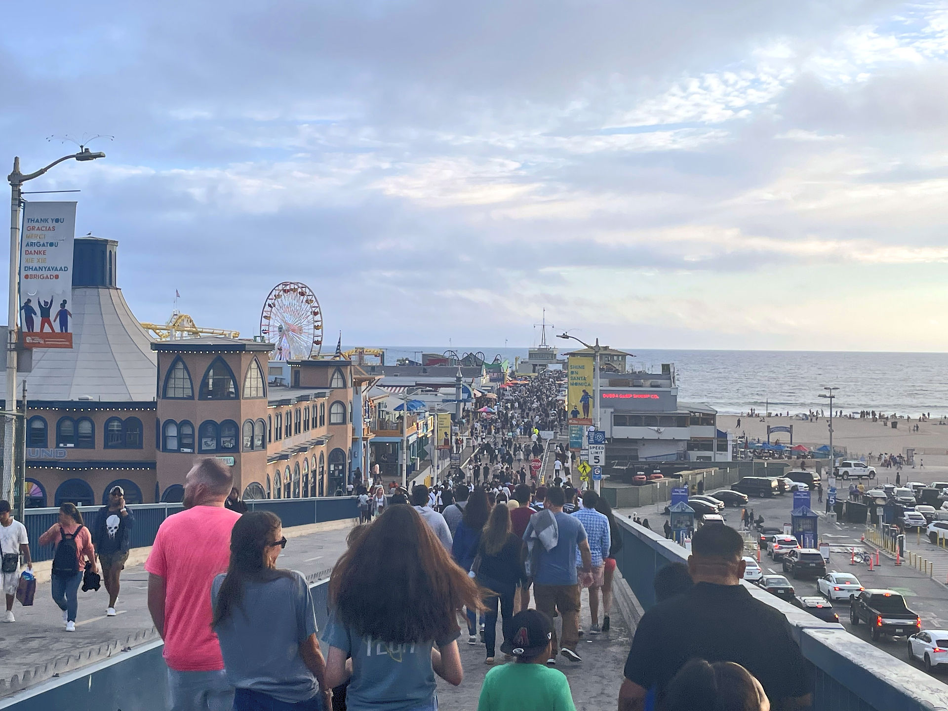 Walking down to Santa Monica Pier
