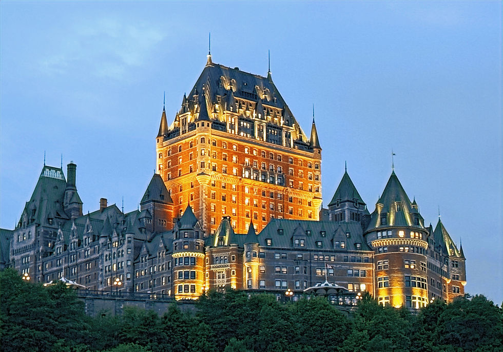 Nighttime view of Le Chateau Frontenac Quebec City