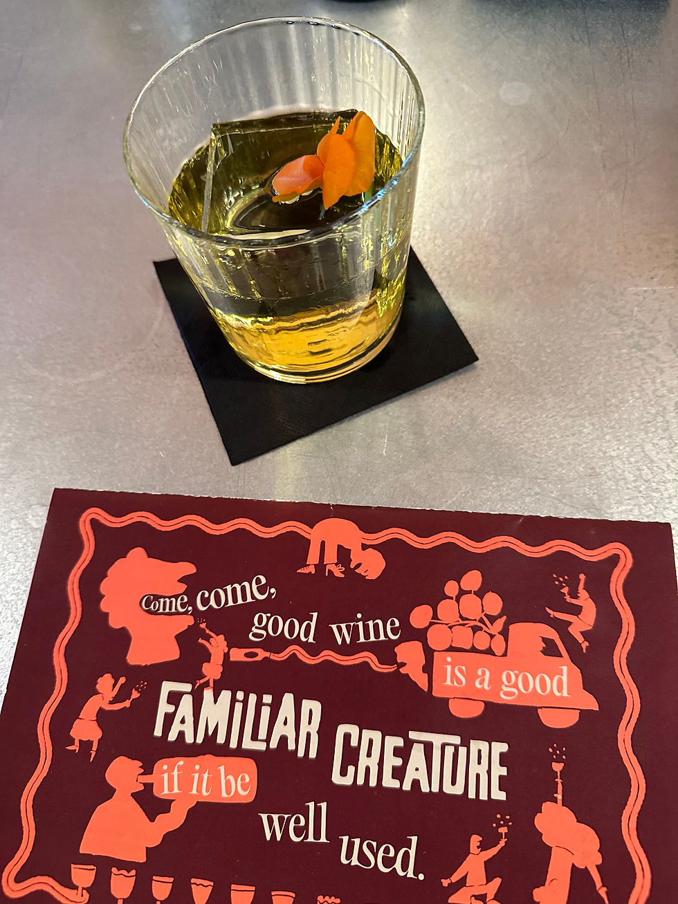 Negroni Edible Garnish Familiar Creature Saratoga Springs