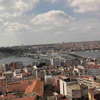 Galata Kulesi üst kat panoramik şehir görünümü