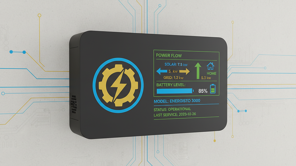 Close-up view of a home battery system installed on a wall