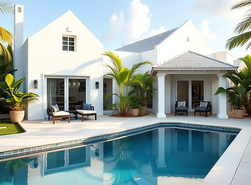 luxury 2 unit caribbean villa with white paint and pool.jpg