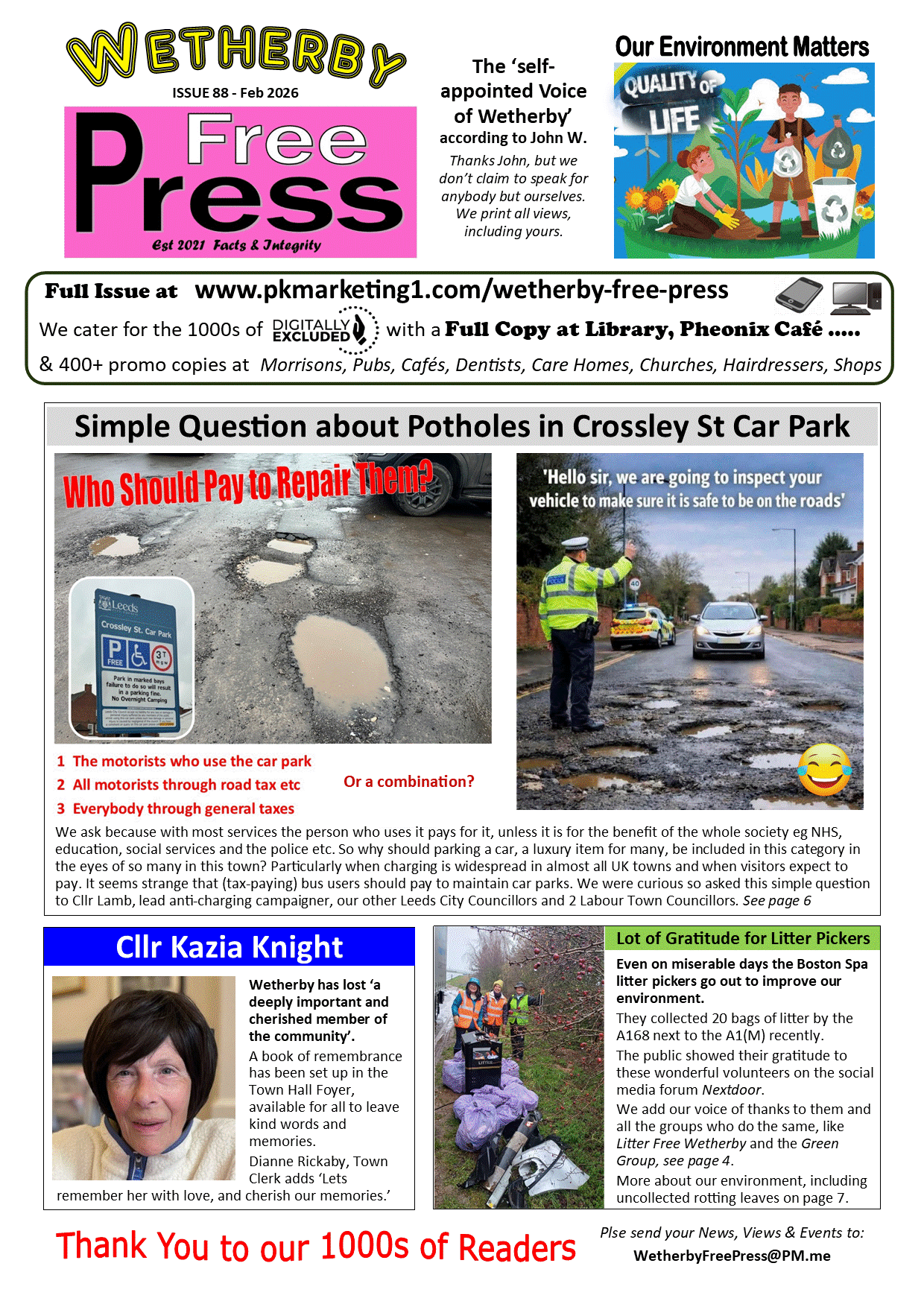 ISSUE 88 Page 1 Wetherby Free Press Feb26.gif