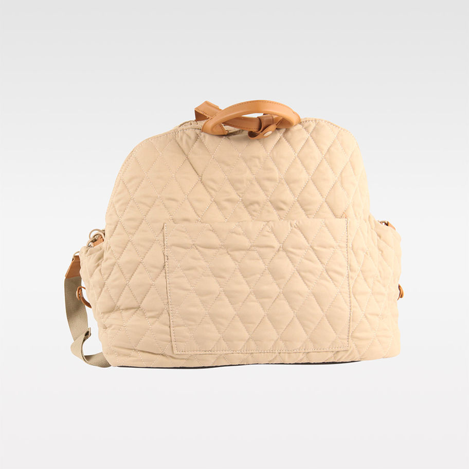 3in1 Beige Hundetasche Autositz Reisehundebett kleine Hunderassen – geschlossen für sicheren Transport
