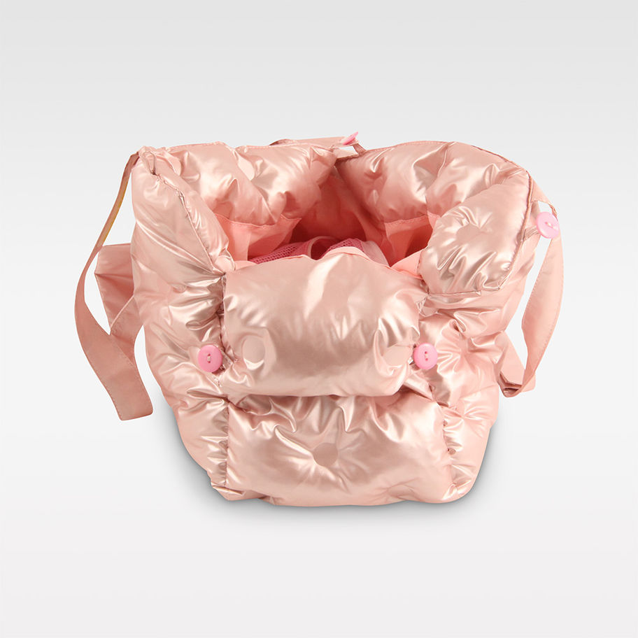 Rosa Hundetasche Seidenlook offen – komfortabel & sicher für kleine Hunde bis 6 kg
