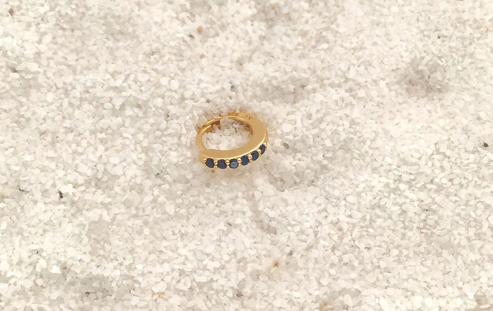 Miniature : Boucle créole baby zircon bleu  (vendue à l’unité)