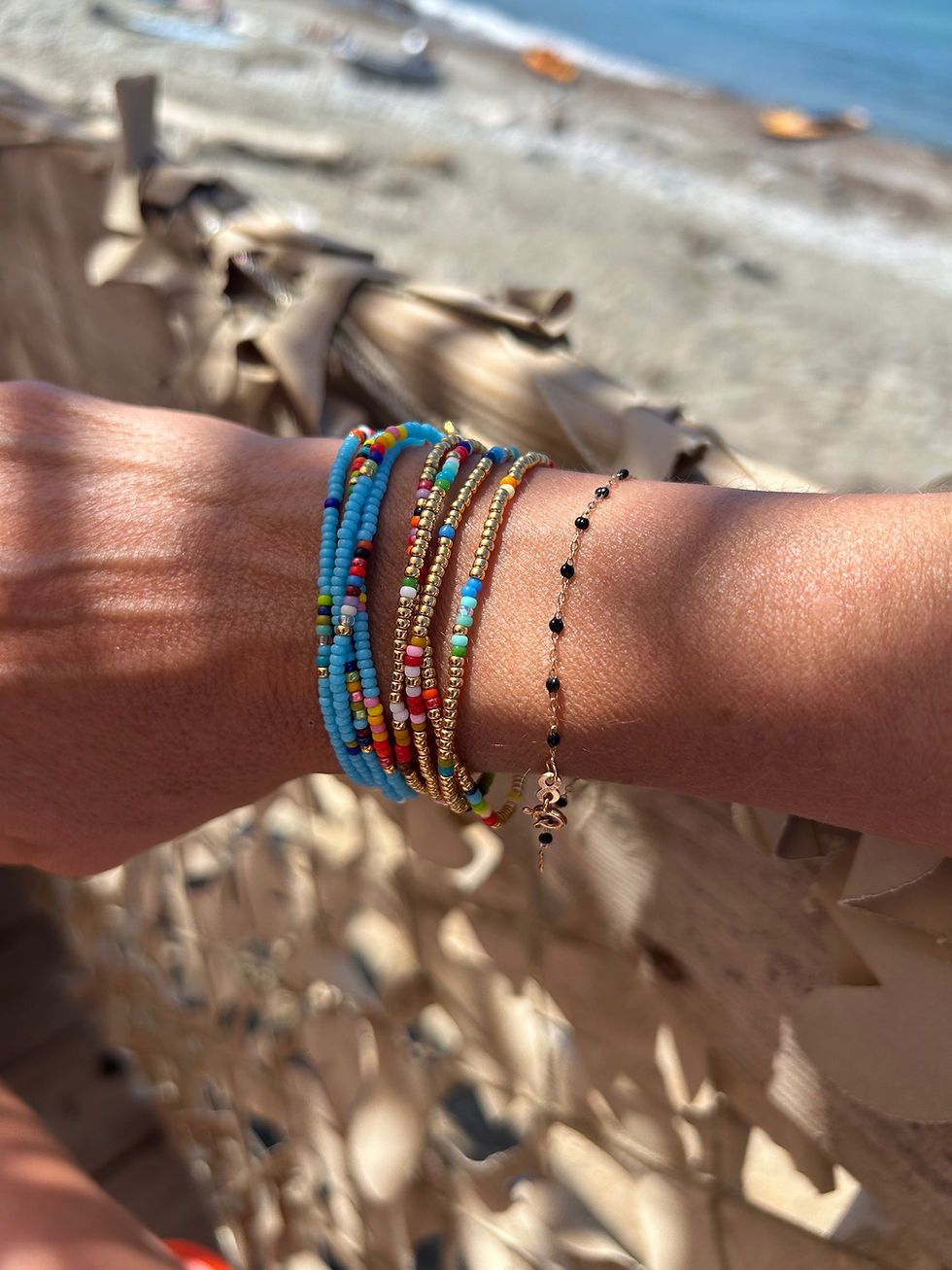 Miniature : Bracelet 4 tours or en perles Miyuki