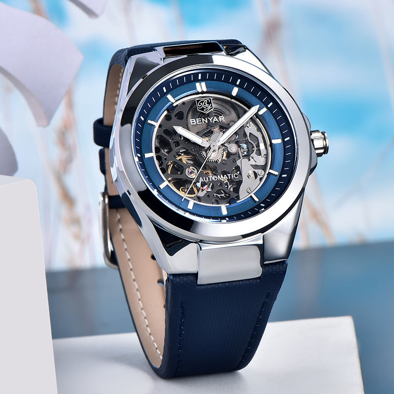 Thumbnail: Benyar Automatic Skeleton Dial Men's Watch