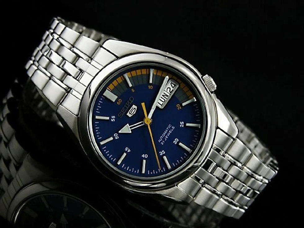 Thumbnail: SEIKO 5 SNK371K1 Automatic Mechanical Wristwatch 37mm Blue Dial Stainless Steel 