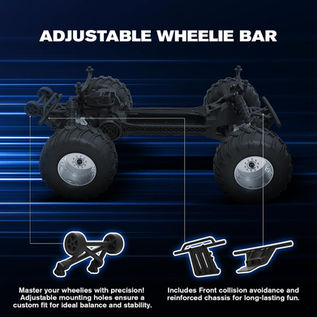 Adjustable wheel bar feature on Ford F100 RC truck.