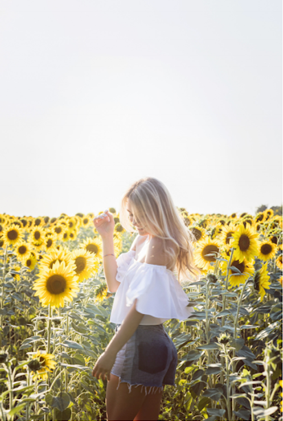 Photo Op of girl in sunflower field at Calgary Corn Maze and Fun Farm’s Sunflower Festival!