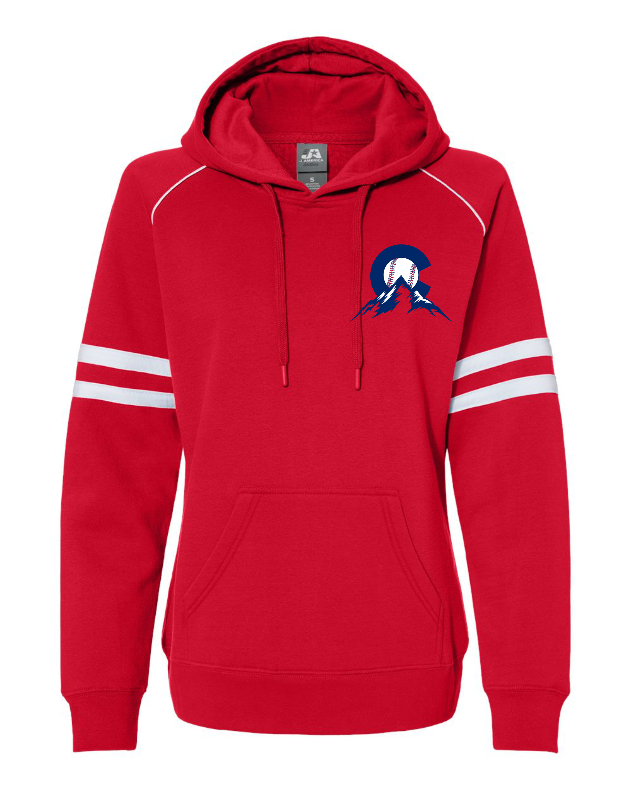 J. America - Women's Varsity Fleece Piped Hooded Sweatshirt