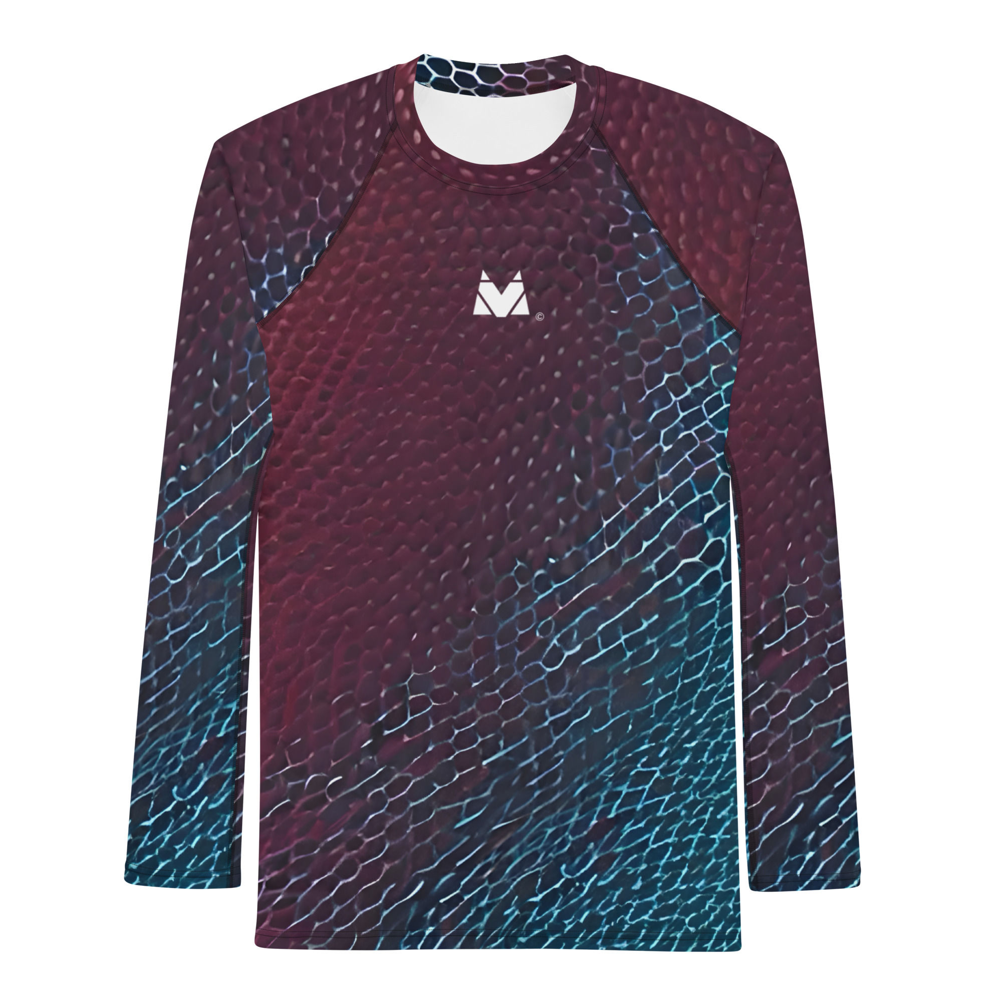 T shirt Fitness homme Peau de Serpent Bleu et rose