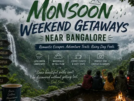 Rainy Weekend Escapes Near Bangalore: Best Monsoon Getaways for Couples & Friends