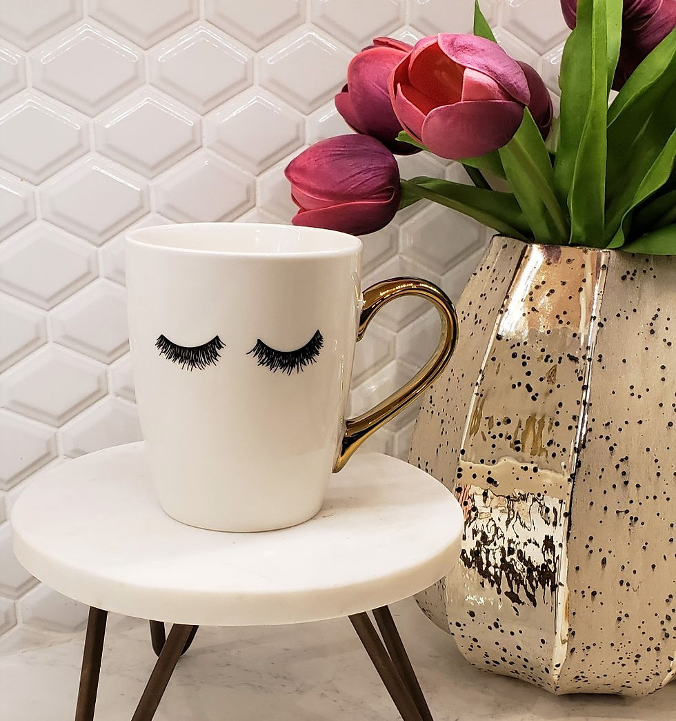 Thumbnail: Gold Coffee Mug with Hand Lettered Design