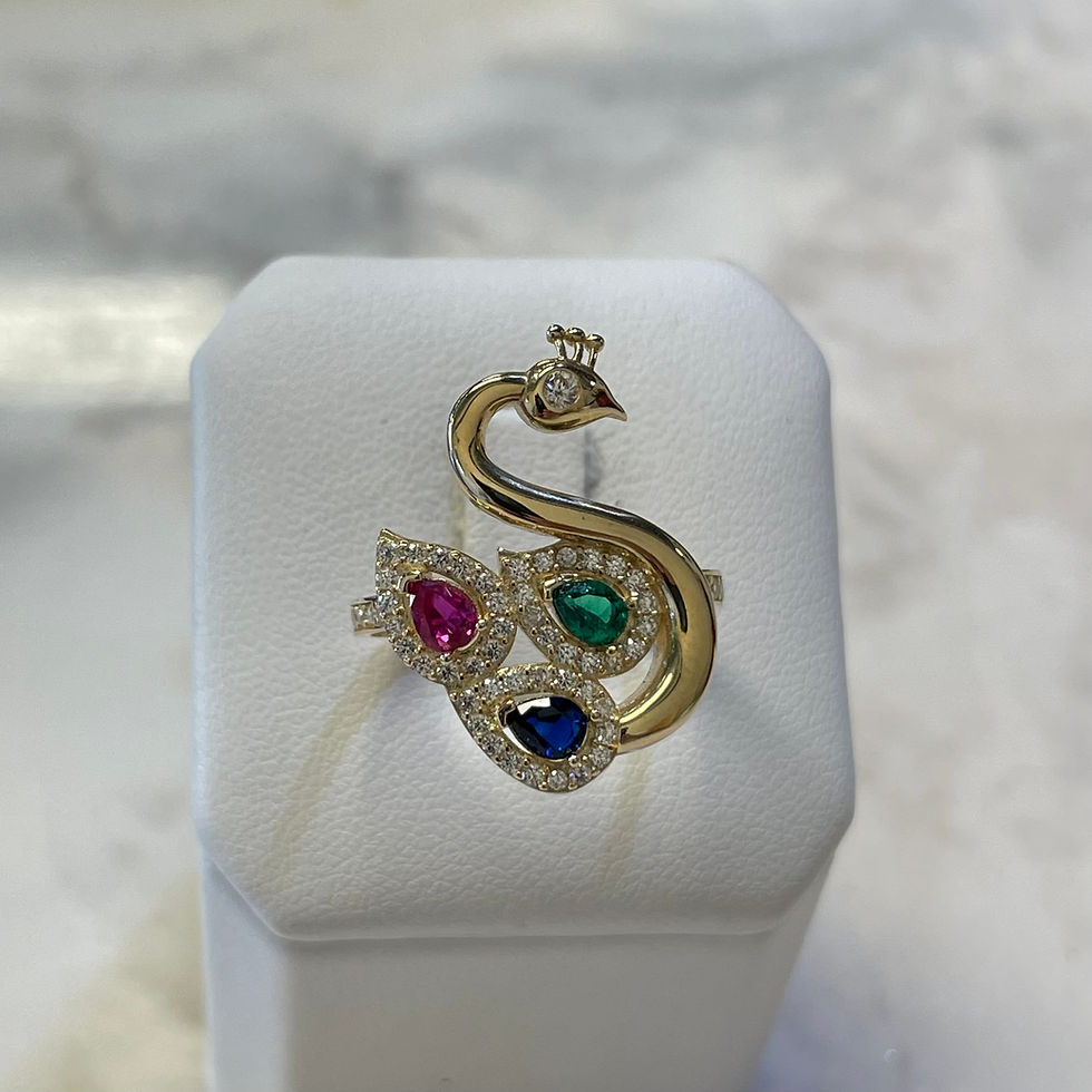 14k Gold Peacock Ring