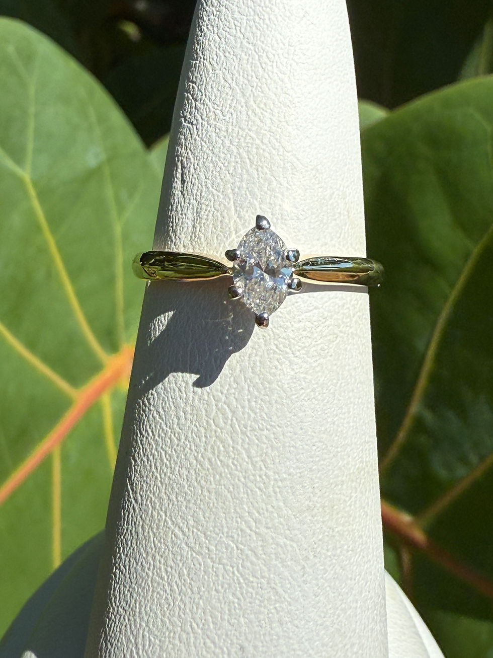 14K Gold Marquise Diamond Solitaire Engagement Ring, .30ct, Size 6.5