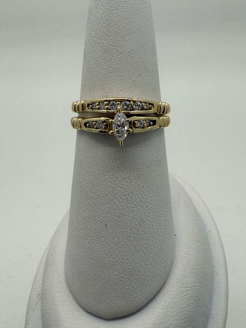 14K Yellow Gold Diamond Engagement Ring Set