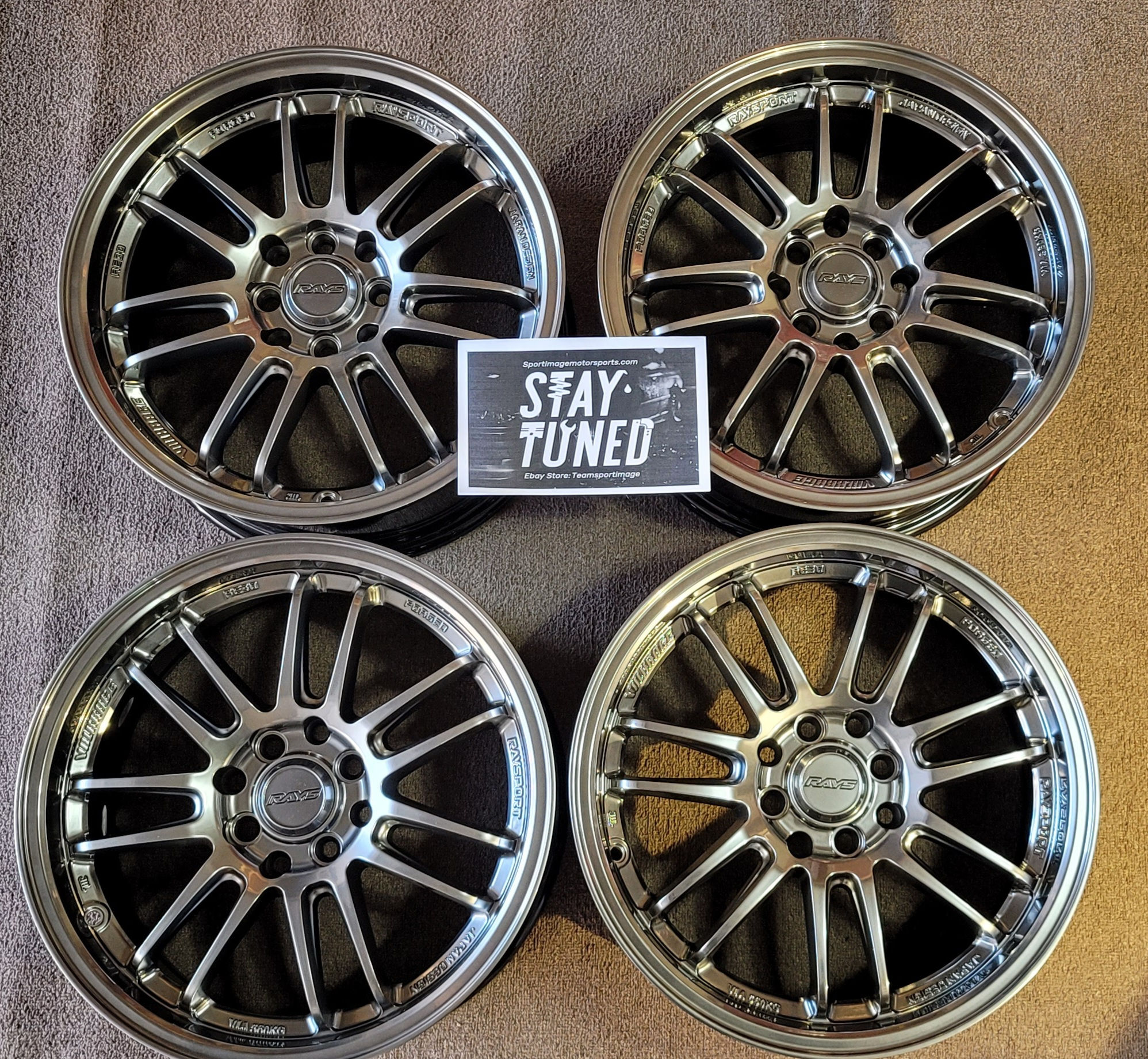 Volk Re30 style racing wheel 16x7 4x100/114 Full set (silver polished lip)
