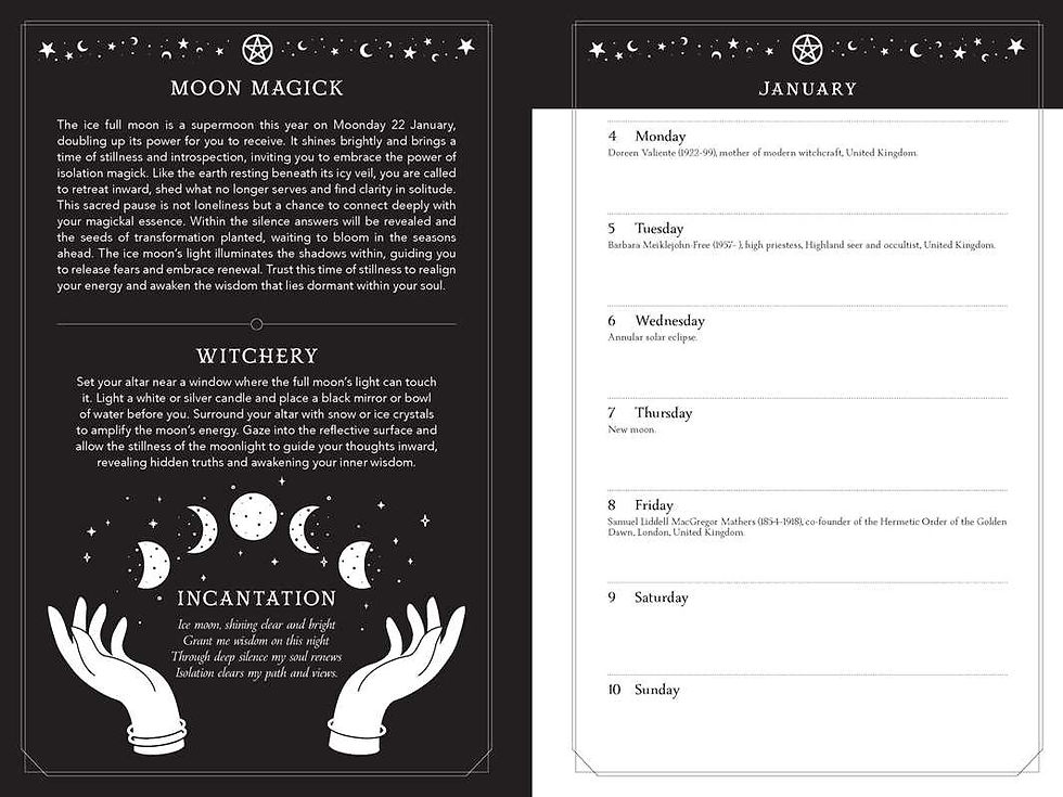 Thumbnail: 2027 Witch's Diary and Planner Calendar - Northern Hemisphere By Flavia Kate Pet