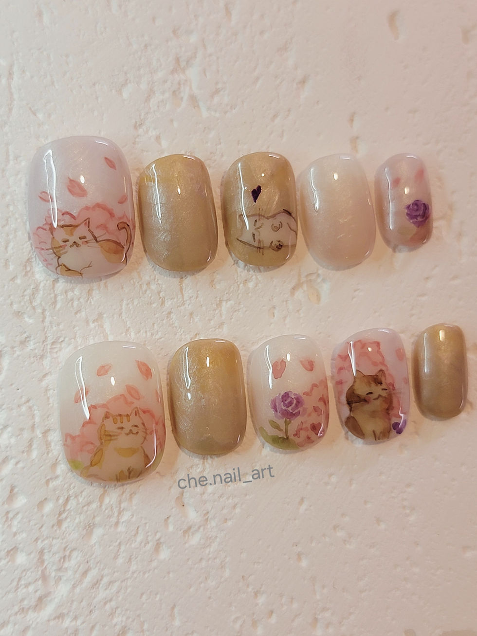 縮圖：櫻花與貓水彩風