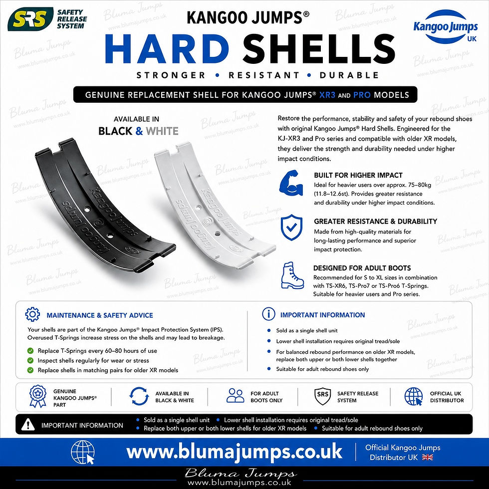 Thumbnail: Kangoo Jumps KJ Original Hard Shell Black White for XR3 and Pro series rebound shoes info