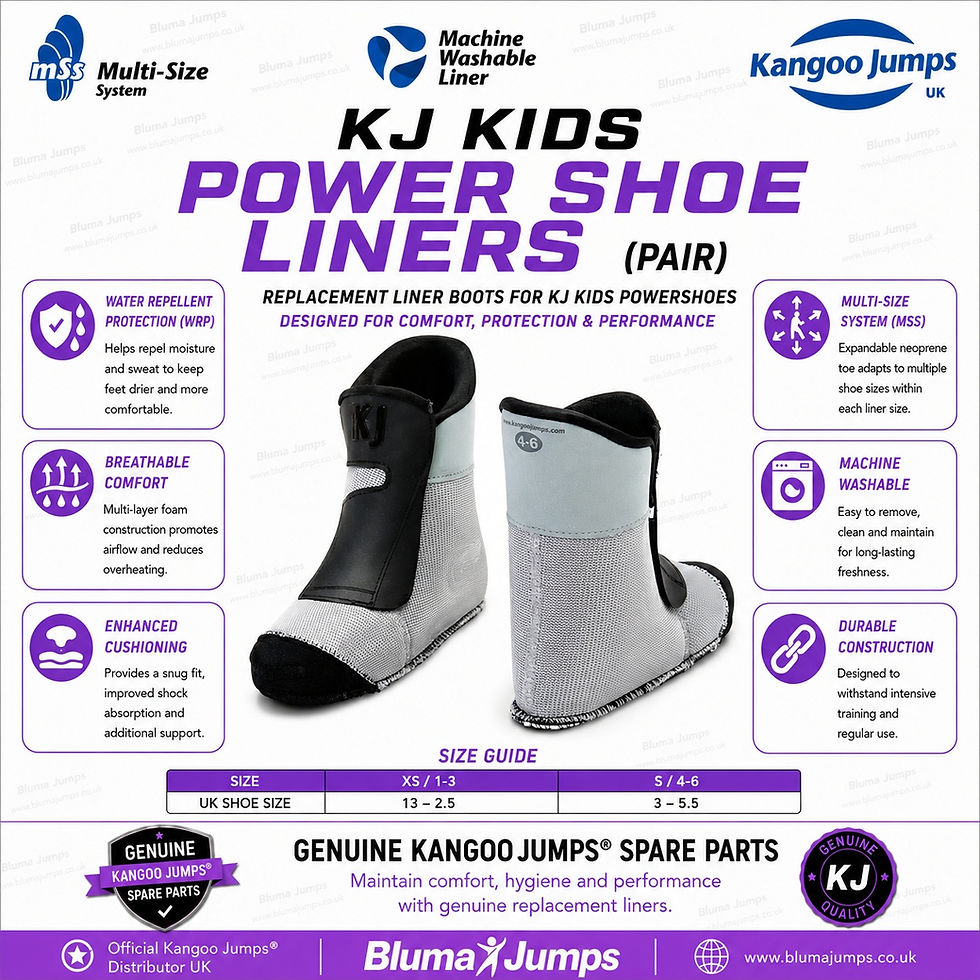 Thumbnail: Kangoo Jumps Powershoes kids KJ Liners Inner socks replacement spare parts Black Grey info