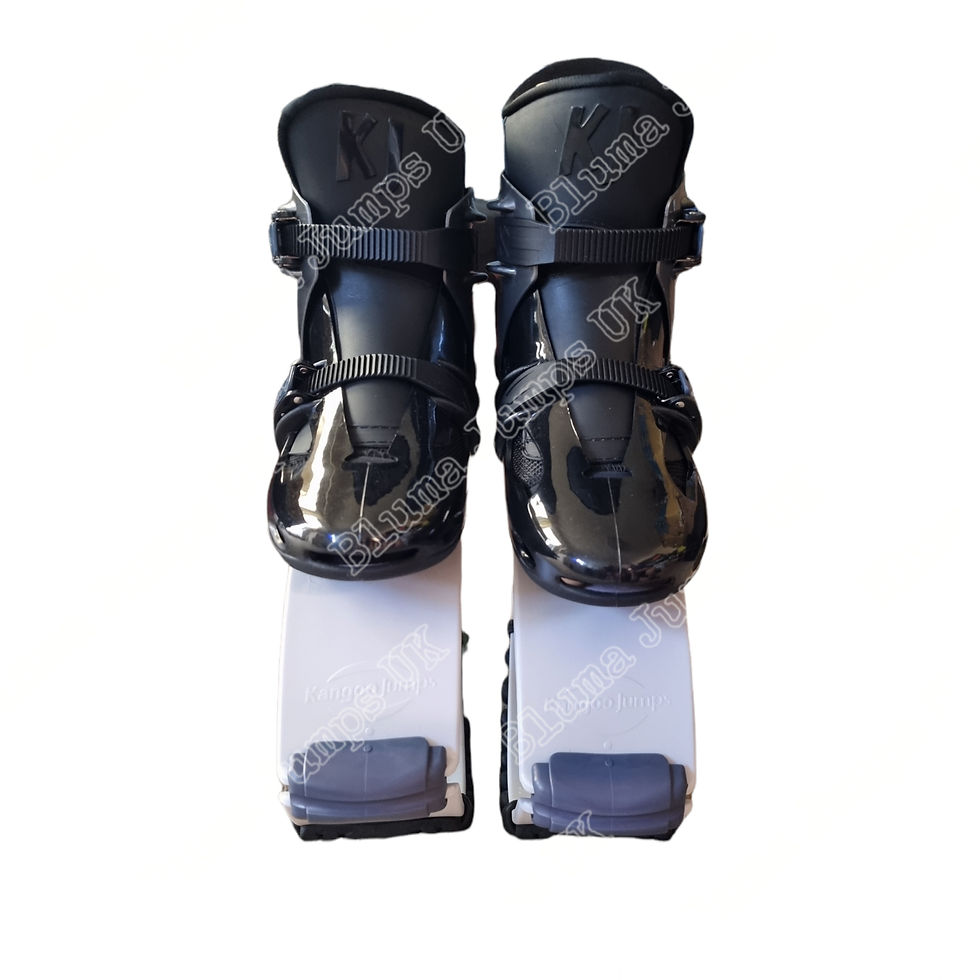 Thumbnail: Kangoo Jumps KJ XR3  Customised Rebound Shoes Black Grey Black Straps front view