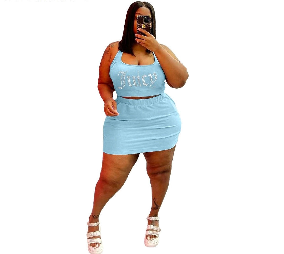 Thumbnail: Juicy Nae Two-piece Mini Skirt Set Light Blue