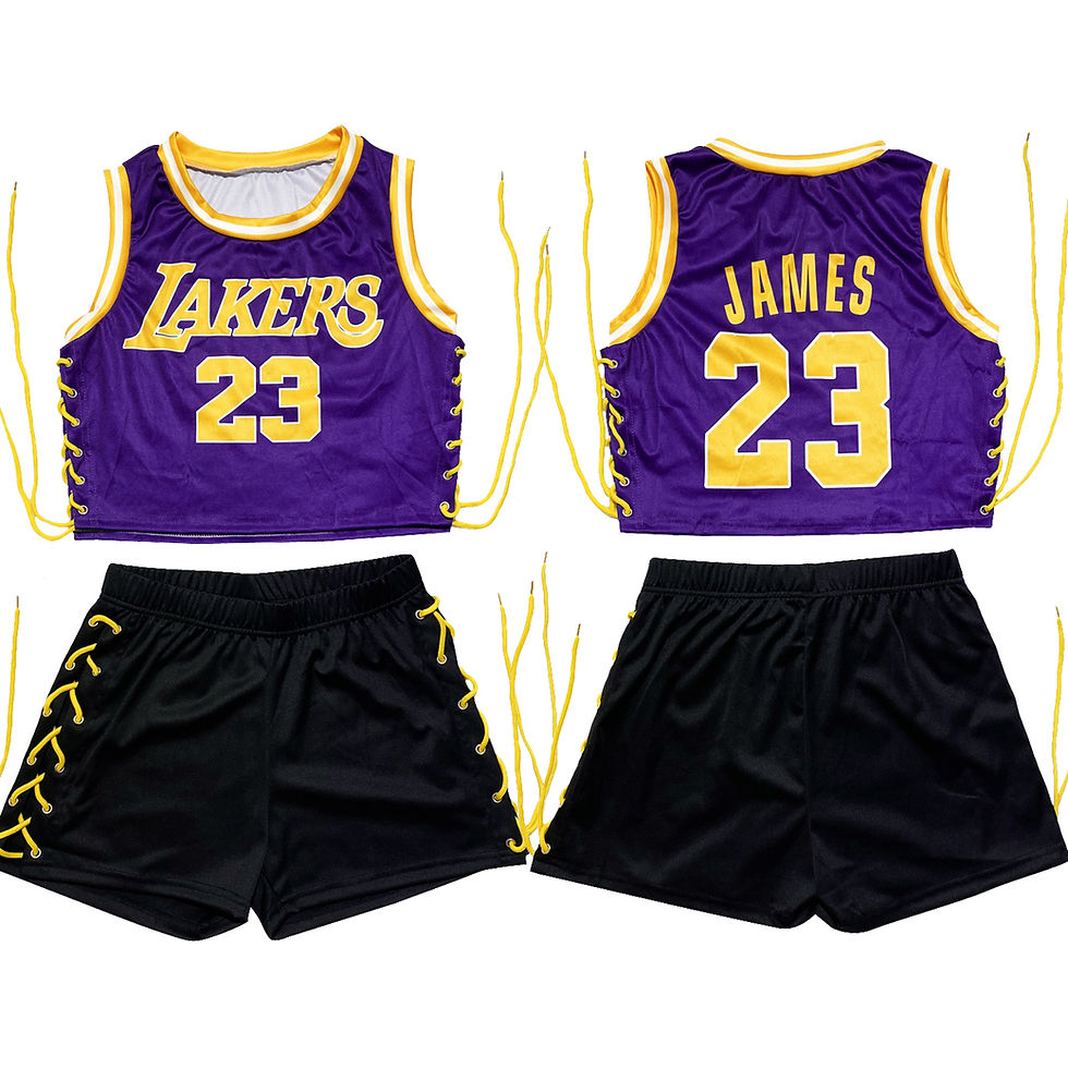 Thumbnail: Girls Two-Piece Jersey Shorts Sets Lakers