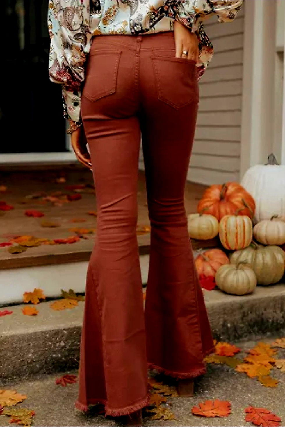 Thumbnail: Auburn Flare Jeans Back View