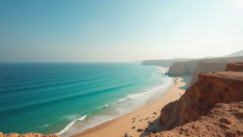 High angle view of the coastline of Marsa Alam