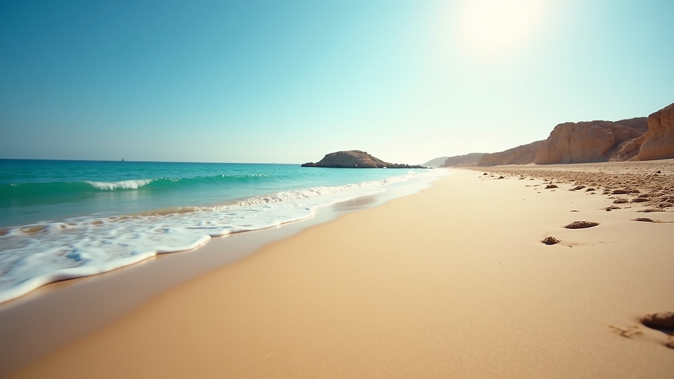 Eye-level view of a pristine beach in Marsa Alam